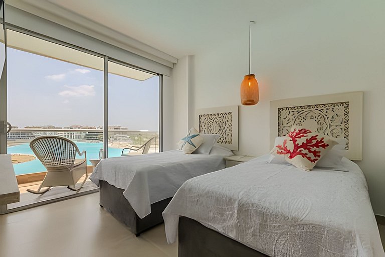 Mágico Oasis en Baia Kristal Vista a la Laguna 2BR