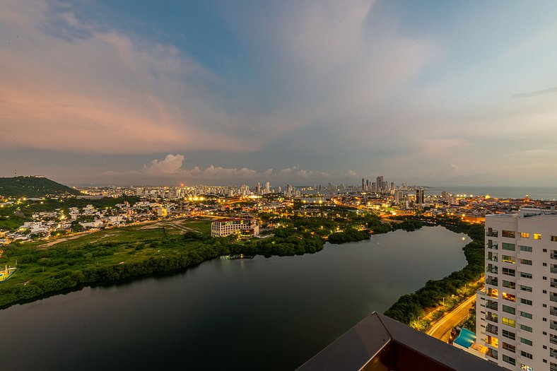 Espectacular Vista al Mar and Historic Center 2BR