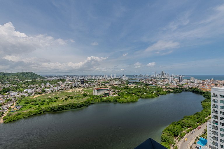 Espectacular Vista al Mar and Historic Center 2BR