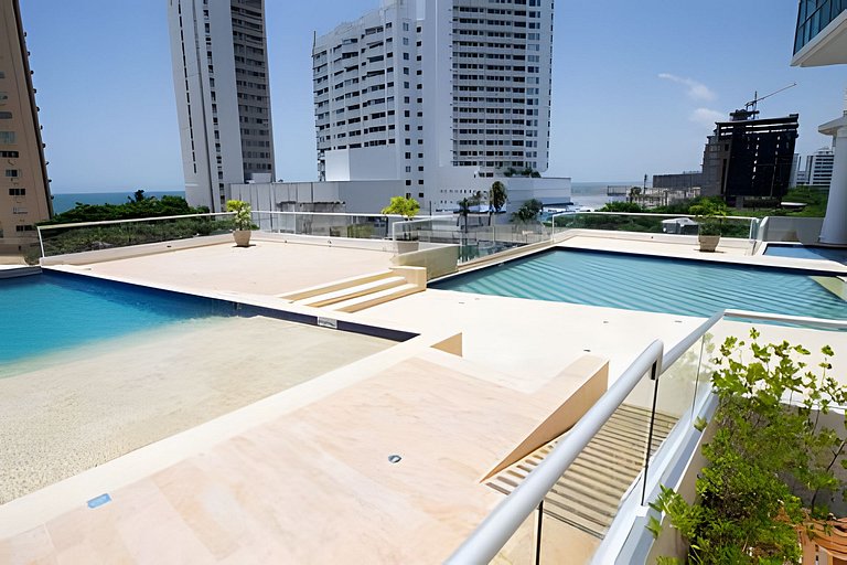 Panoramic Sea View 2 BR/Pool, Gym